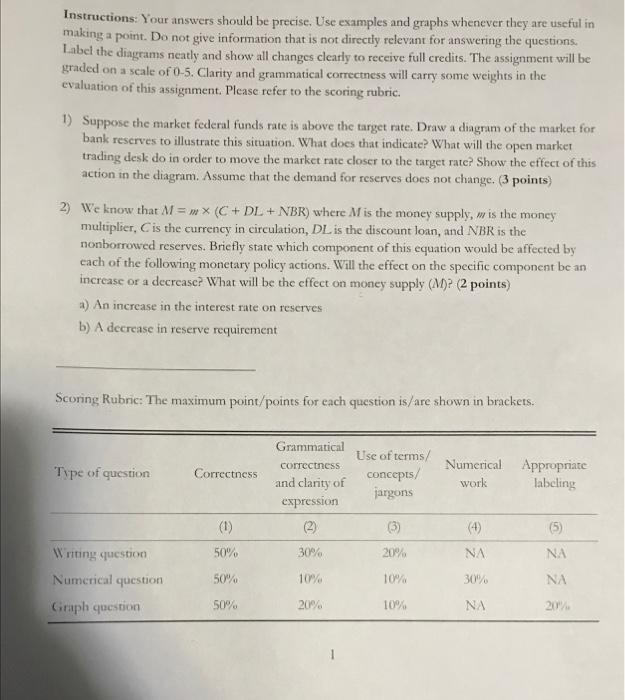 Solved Instructions: Your answers should be precise. Use | Chegg.com
