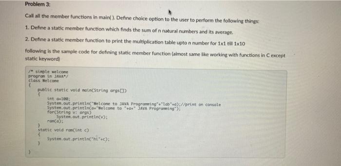 Solved Problem 3: Call all the member functions in main(). | Chegg.com