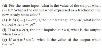 Solved 4.4 Consider the transfer function model in Exercise | Chegg.com