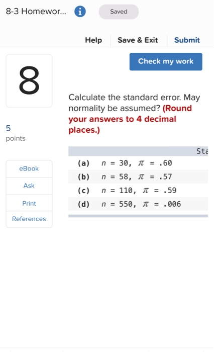 Solved 8-3 Homewor... A Saved Help Save & Exit Submit Check | Chegg.com