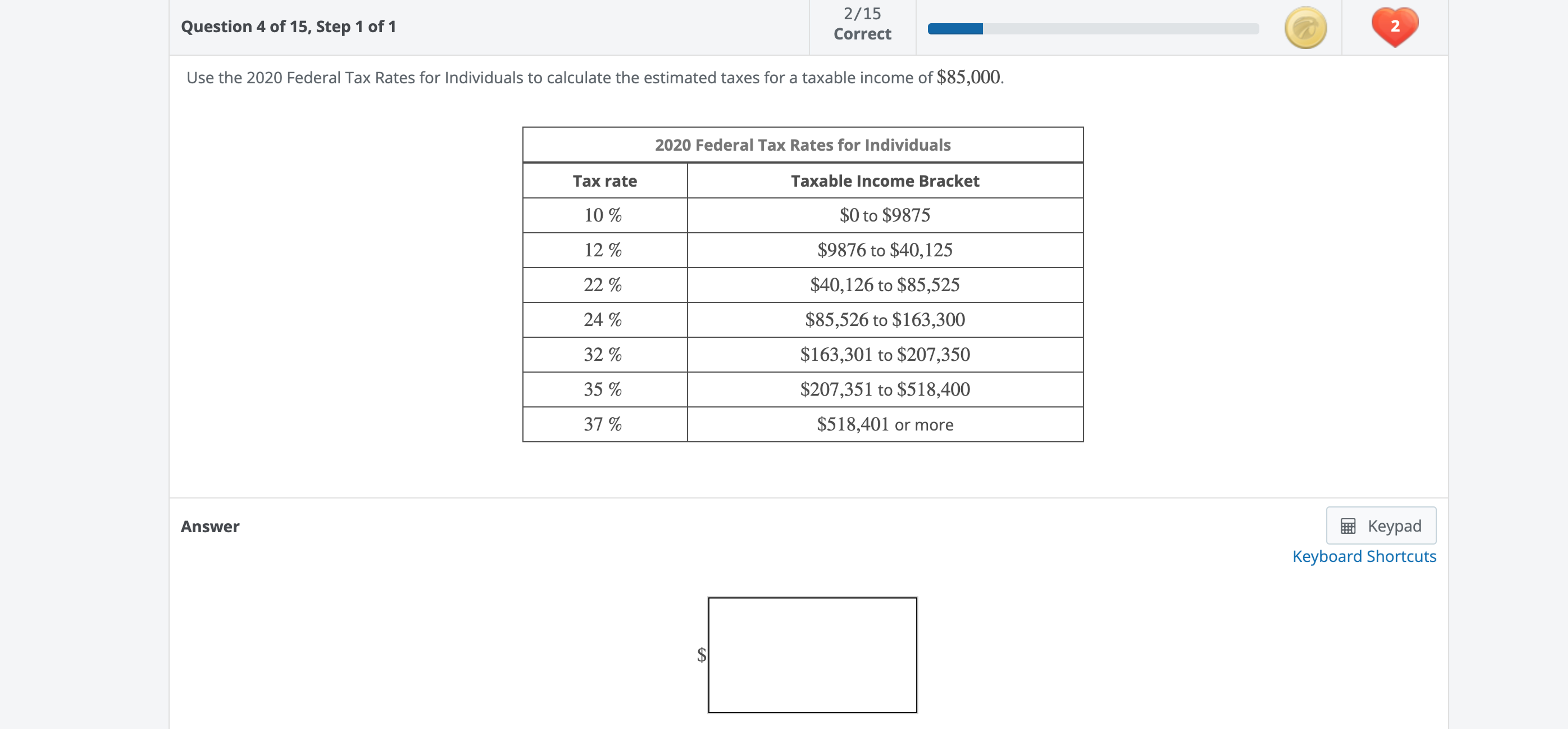 Solved Use The 2020 ﻿federal Tax Rates For Individuals To 8333