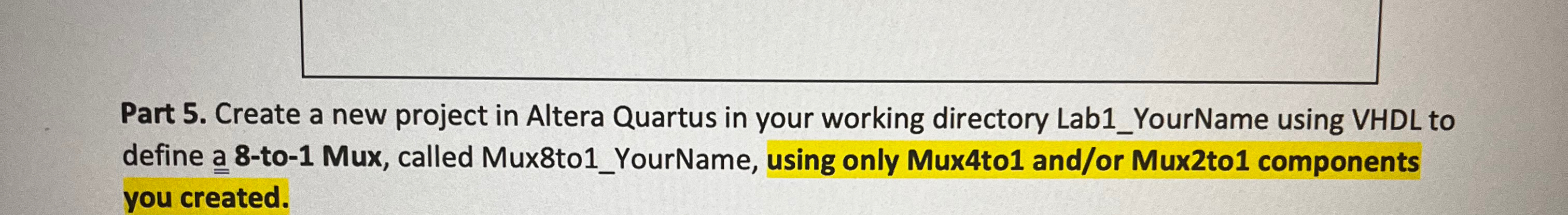 Create A New Project In Altera Quartus Using VHDL To | Chegg.com