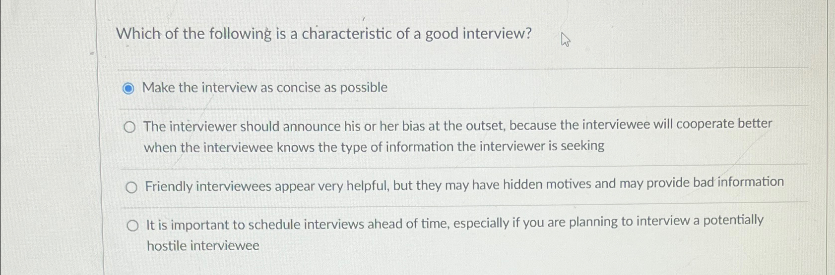 Solved Which of the following is a characteristic of a good | Chegg.com