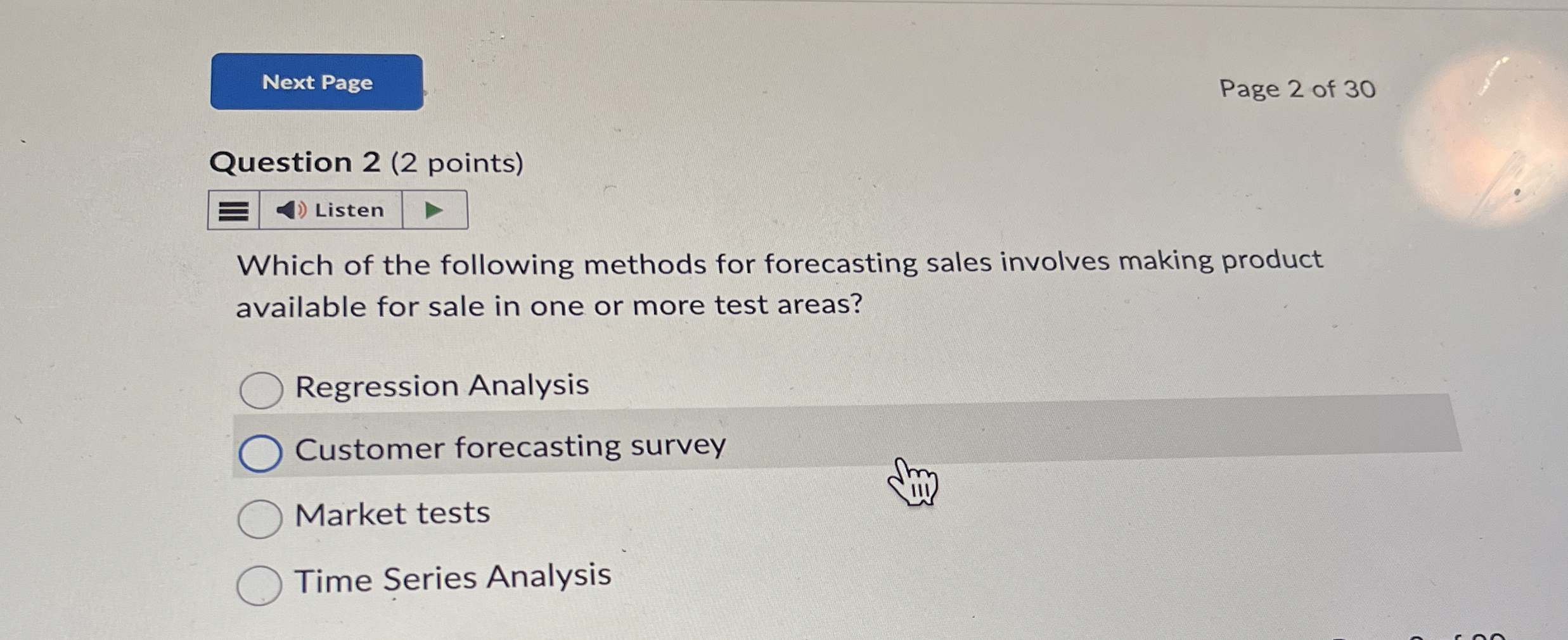 Solved Question 2 (2 ﻿points)Which of the following methods | Chegg.com
