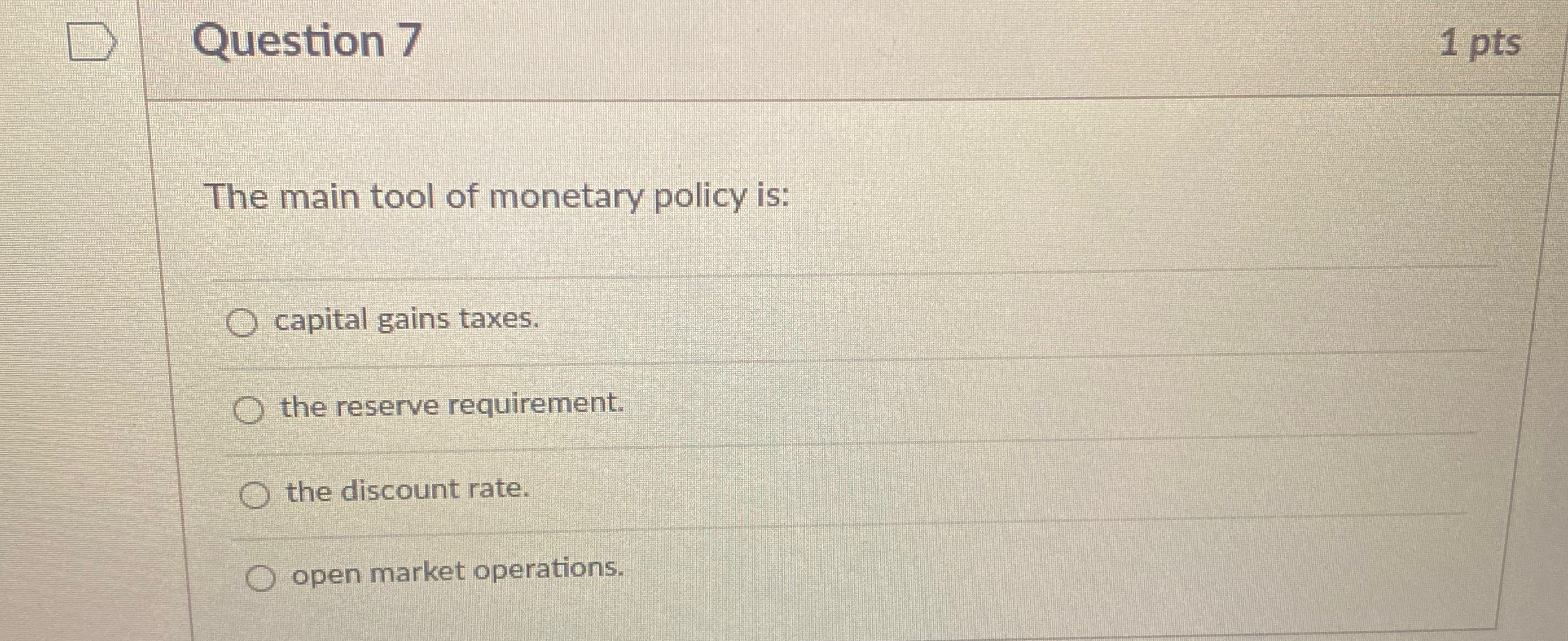 Solved Question 71 ﻿ptsThe main tool of monetary policy | Chegg.com