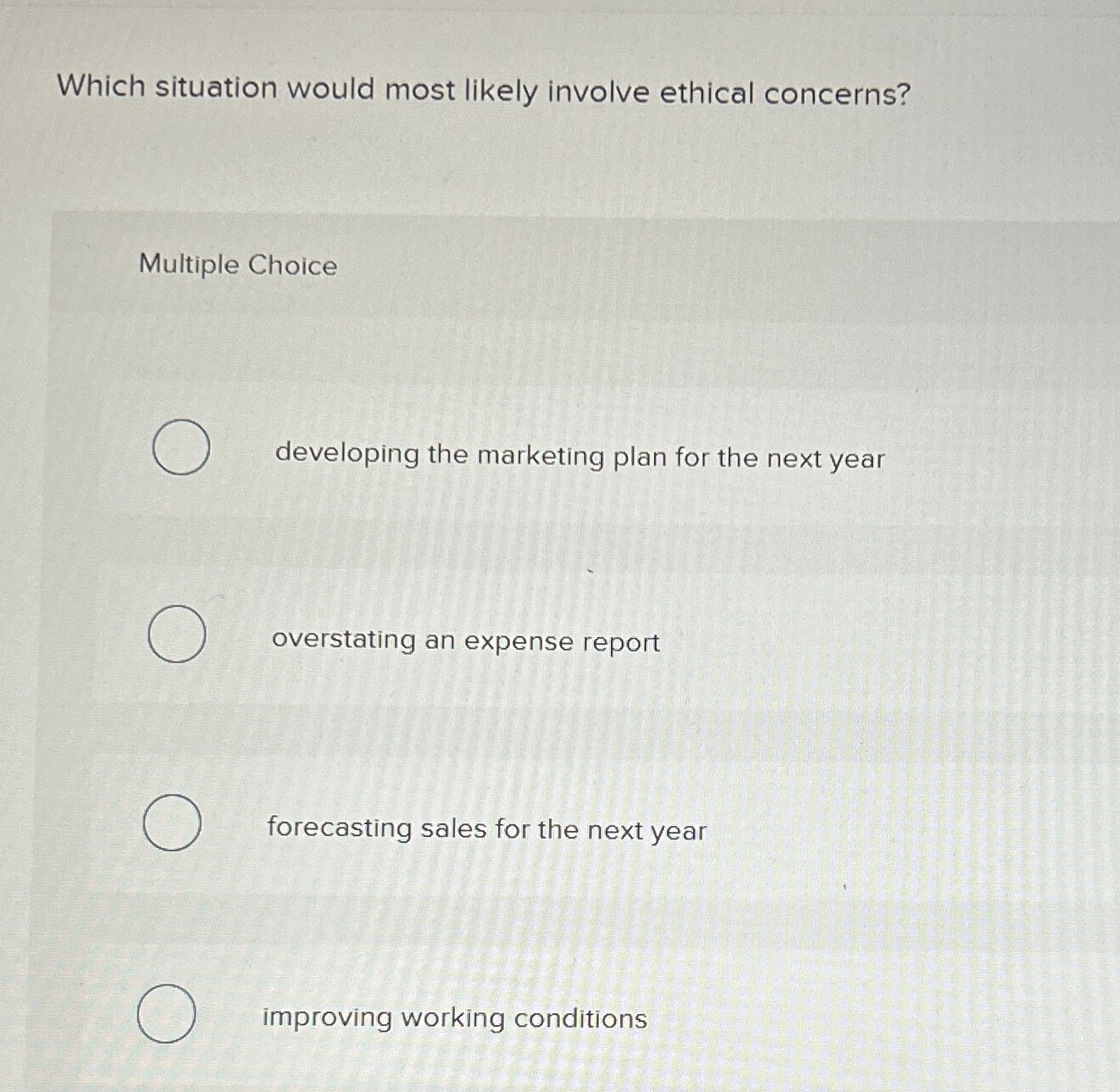 Solved Which situation would most likely involve ethical | Chegg.com
