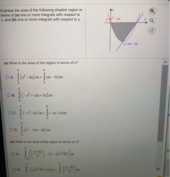 Solved Express the area of the following shaded region in | Chegg.com