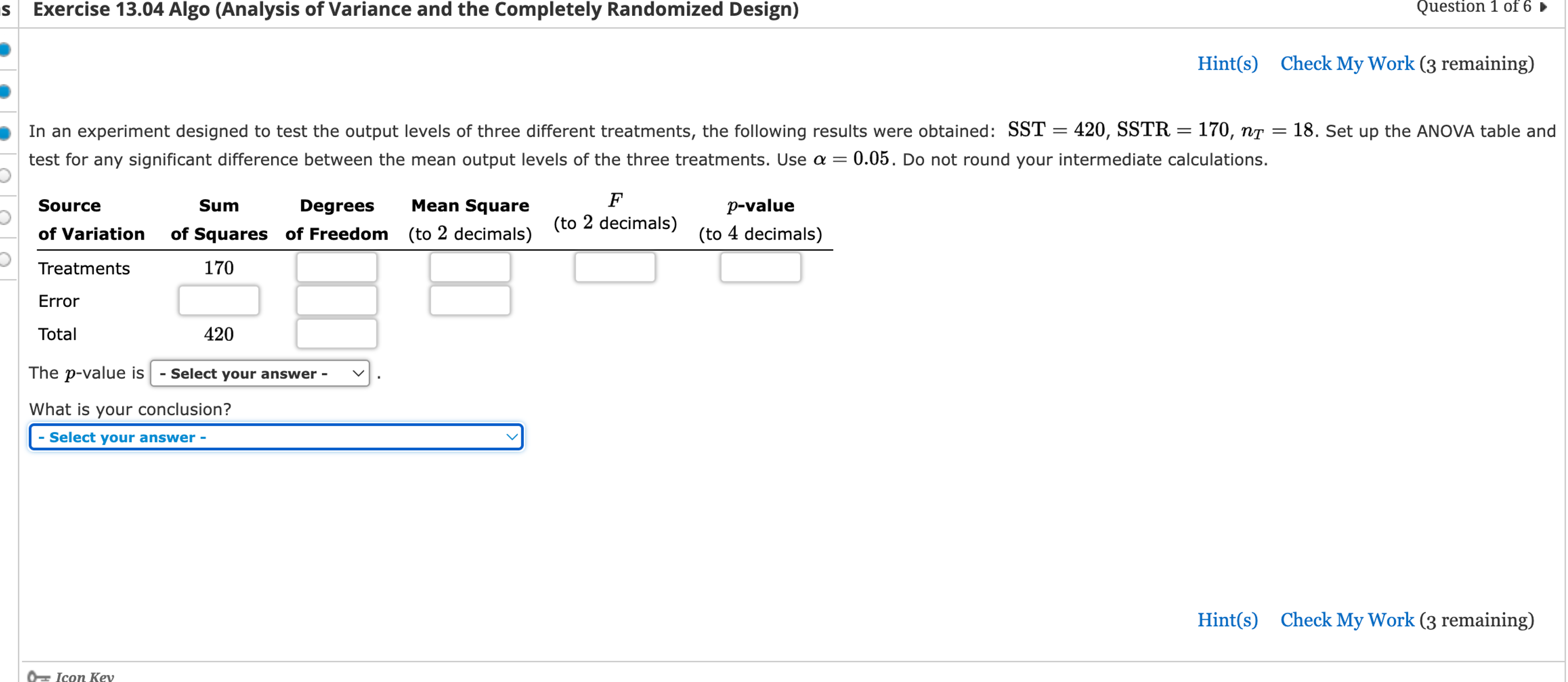 Solved In an experiment designed to test the output levels | Chegg.com