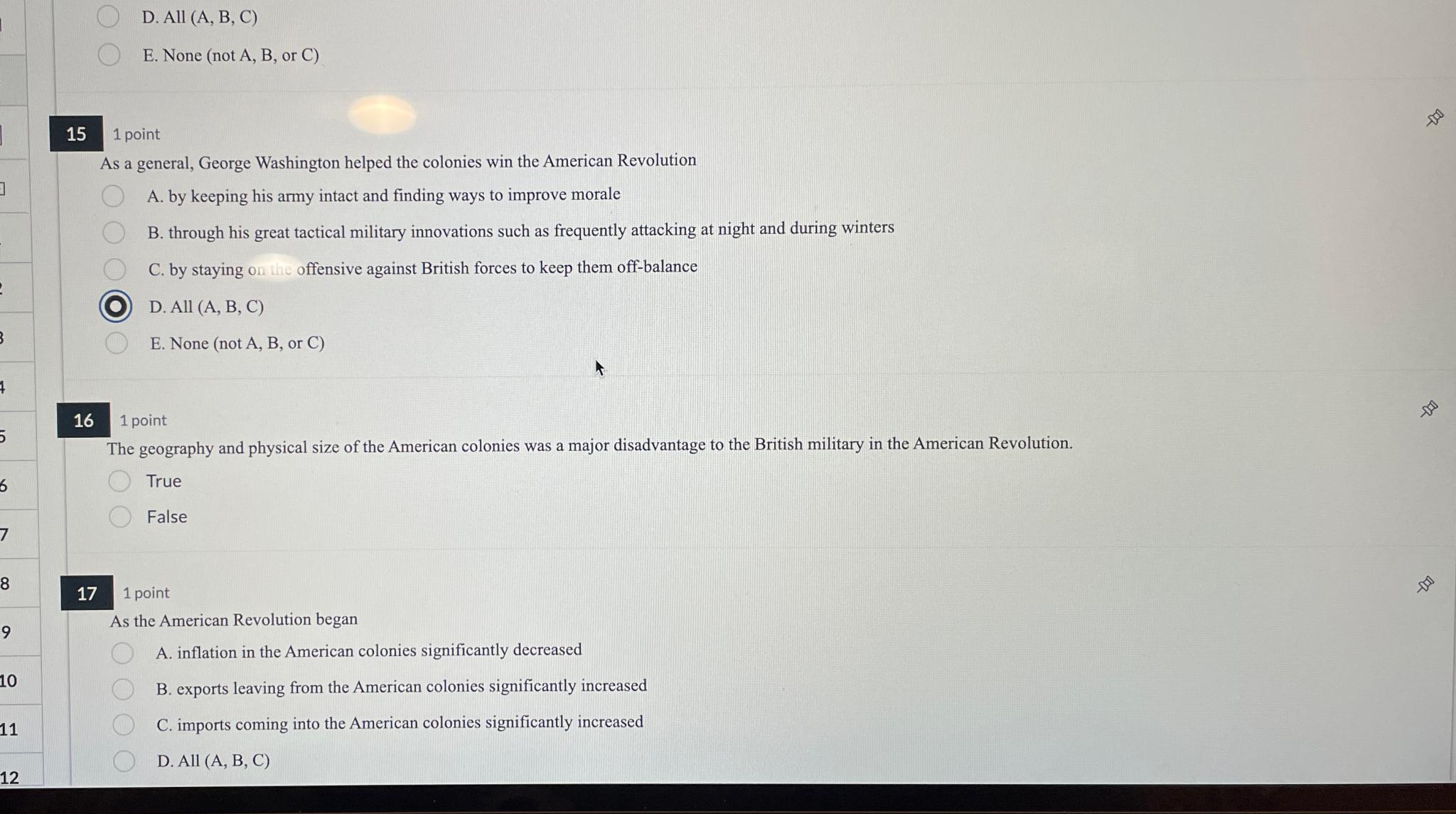 Solved D. ﻿All (A, ﻿B, ﻿C)E. ﻿None (not A, ﻿B, ﻿or C)1 | Chegg.com