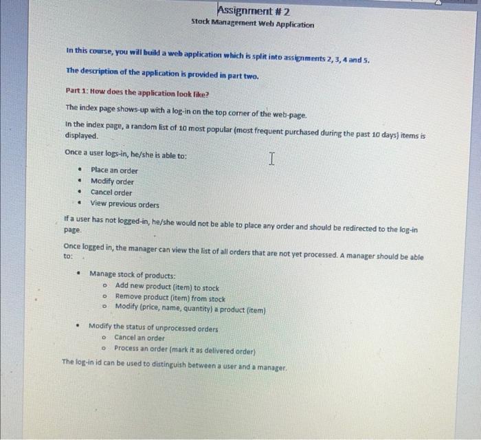 In this assignment, you are requested to develop all | Chegg.com