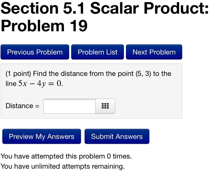 Solved Section 5.1 Scalar Product: Problem 19 Previous | Chegg.com
