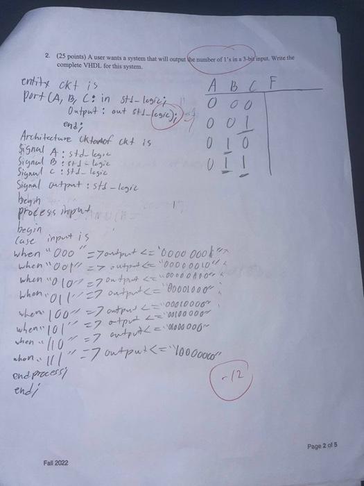 Solved 3. (20 points) A user wants a system that will | Chegg.com