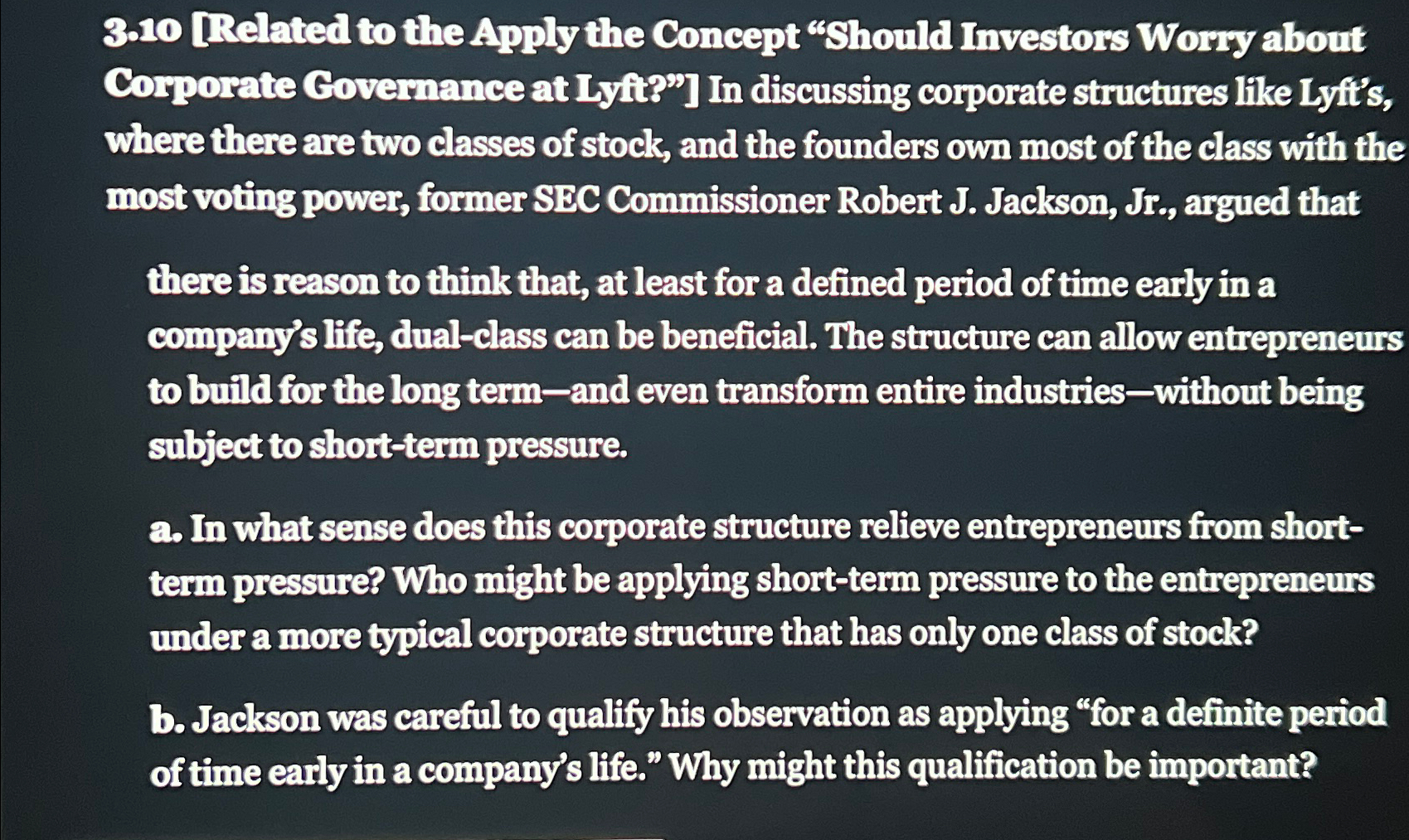 Solved 3.10 [Related to the Apply the Concept "Should | Chegg.com