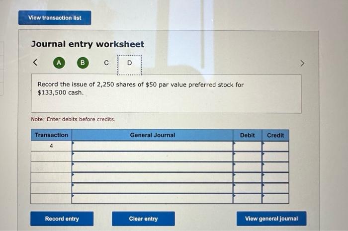 Solved Journal entry worksheet Record the issue of 4,500 | Chegg.com