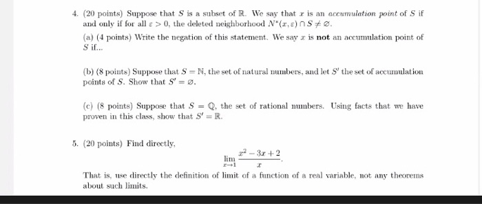 Solved 4. (20 Points) Suppose That S Is A Subset Of R. We | Chegg.com