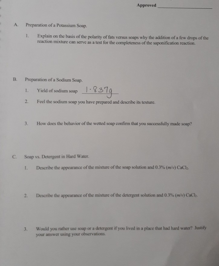 EXPERIMENT 12 SAPONIFICATION OBJECTIVE You will