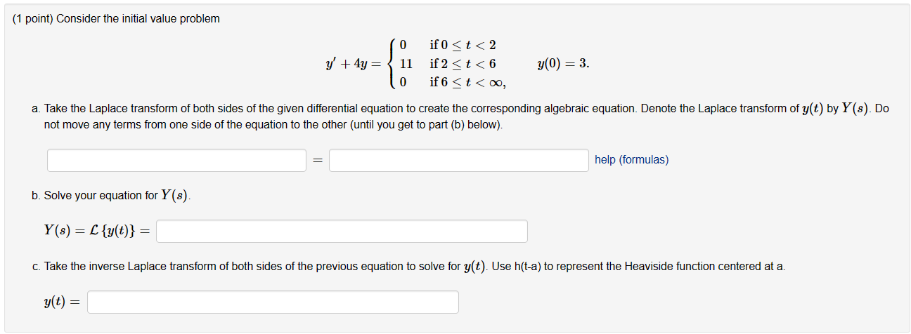 Solved (1 ﻿point) ﻿Consider the initial value | Chegg.com | Chegg.com