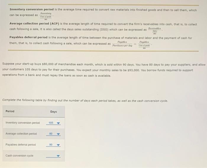 Solved Inventory conversion period is the average time | Chegg.com