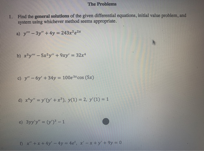 Solved DE help. Please show all work and steps. Box the | Chegg.com