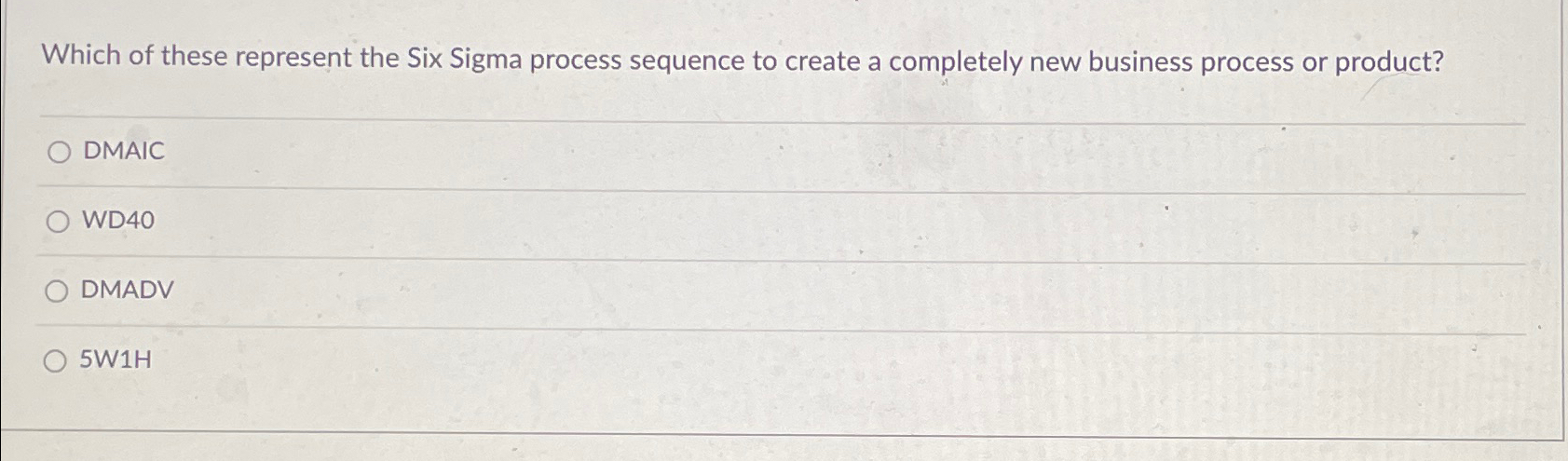 Solved Which of these represent the Six Sigma process | Chegg.com