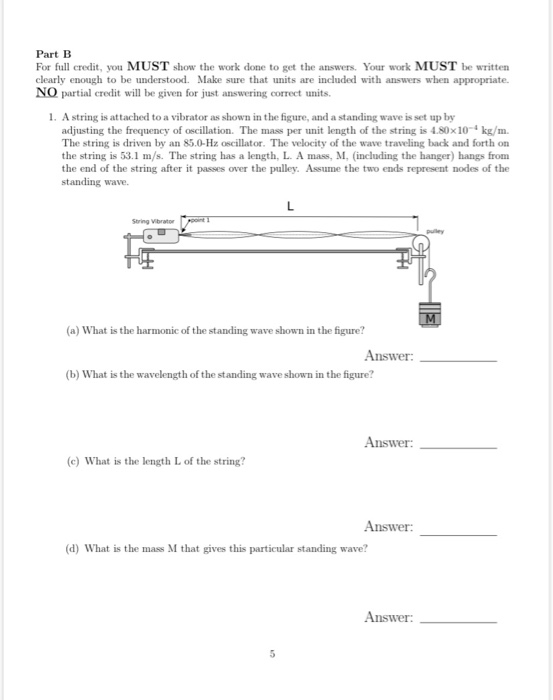 Solved Part B For full credit, you MUST show the work done | Chegg.com