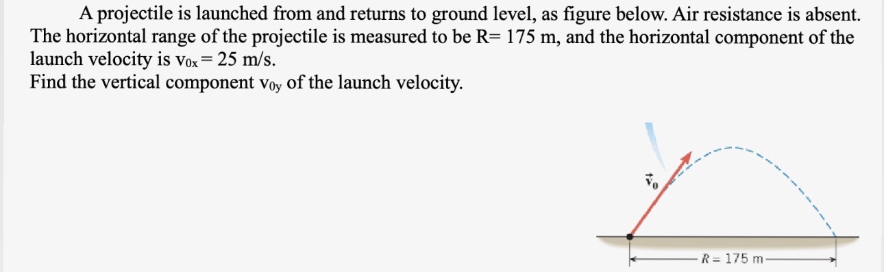 Solved A projectile is launched from and returns to ground | Chegg.com