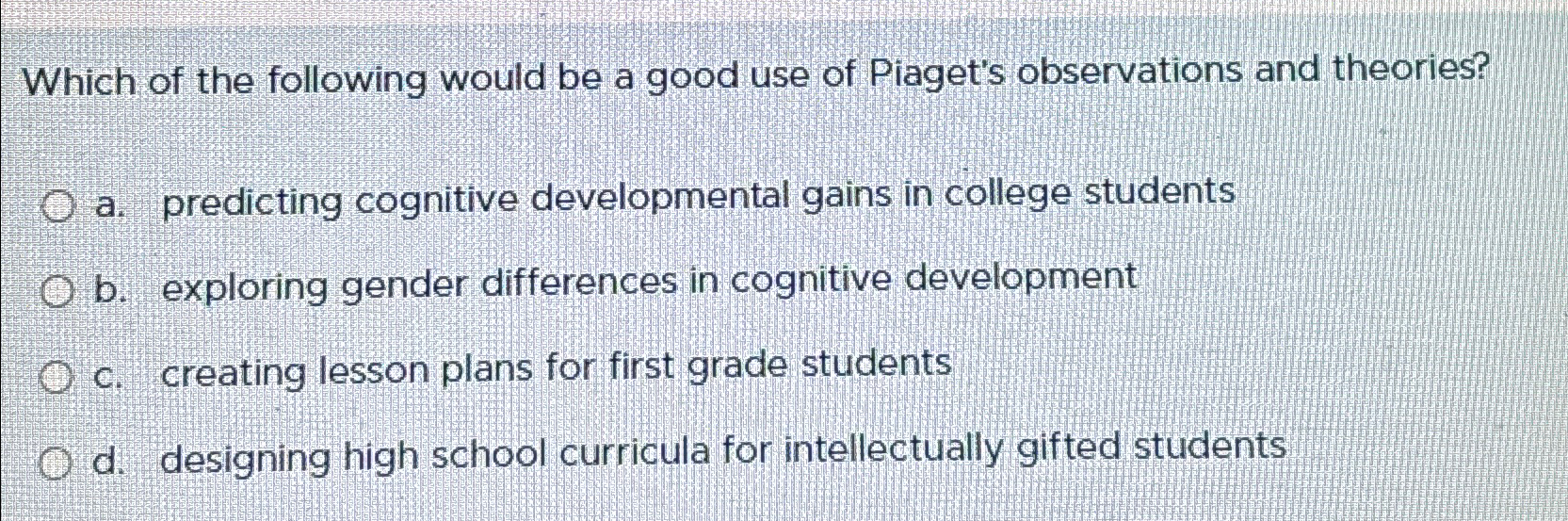 Cognitive development outlet in college students