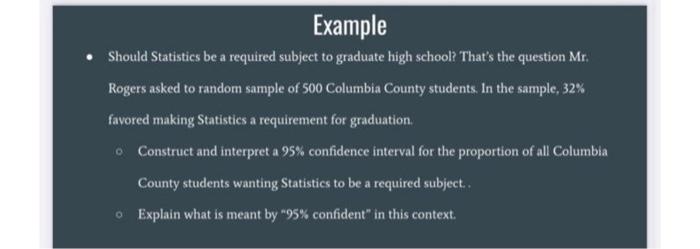 Solved Example - Should Statistics be a required subject to | Chegg.com
