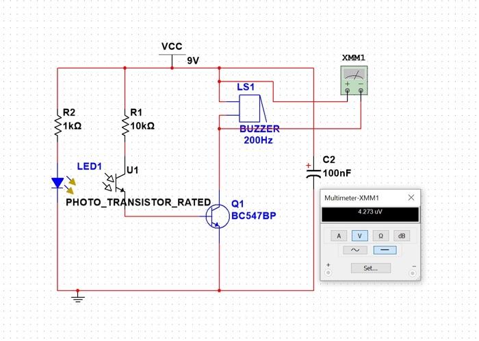 Fridge-Door Open Alarm Circuit Project Circuit Diagram