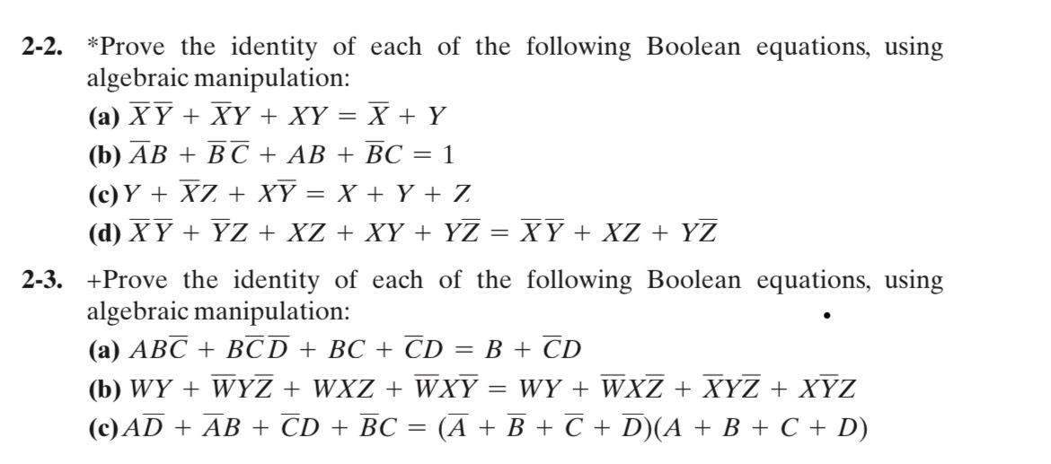 Solved 2-2. *Prove The Identity Of Each Of The Following | Chegg.com