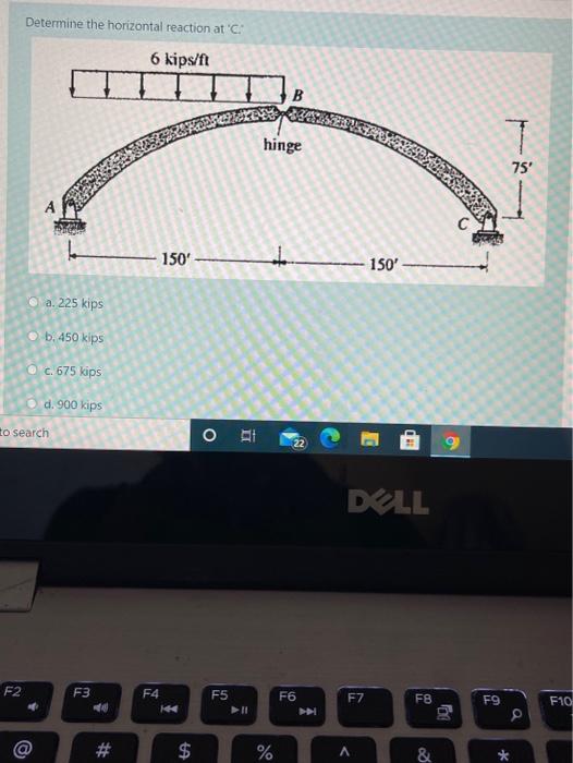 Solved Determine the horizontal reaction at 6 kips/ft B | Chegg.com