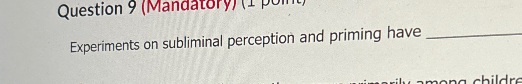 experiments on subliminal perception have