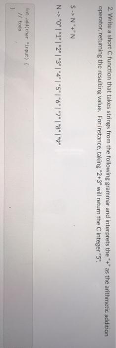 Solved 2. Write a short C function that takes strings from | Chegg.com