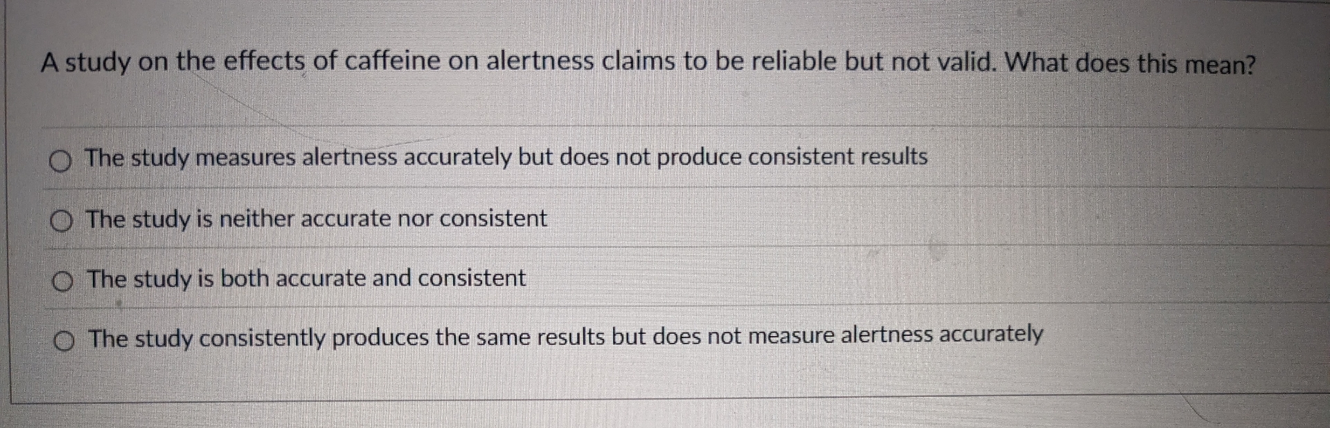 Solved A study on the effects of caffeine on alertness | Chegg.com