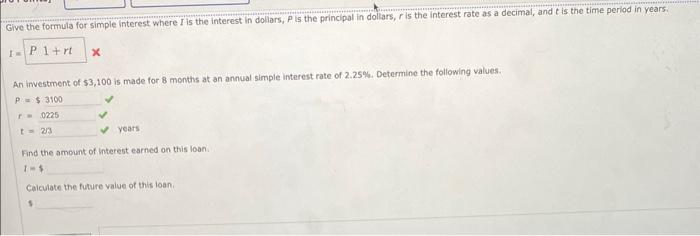 Solved Give the formula for simple interest where I is the | Chegg.com