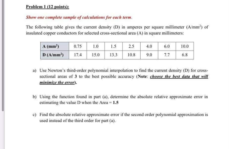 Solved Problem 1 (12 points): Show one complete sample of | Chegg.com