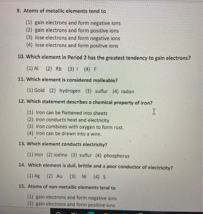 11 this group of elements tend to gain electrons