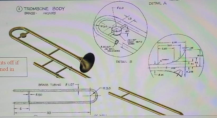 Solved The pictorial concept sketch of a Trombone is shown | Chegg.com