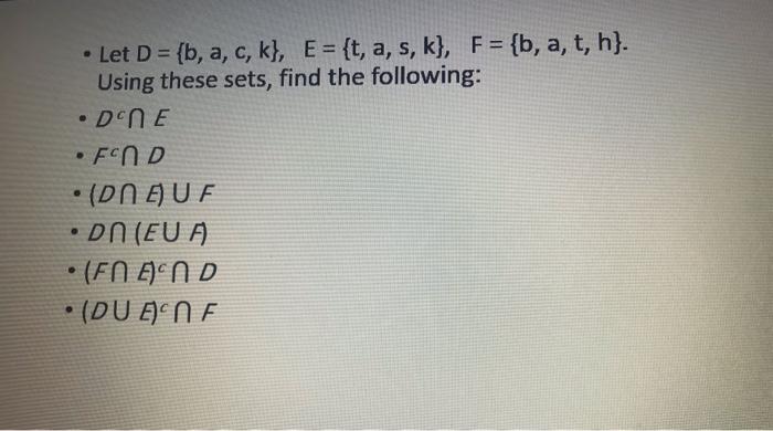 Solved Write A Verbal Description Of The Set A I E Chegg Com