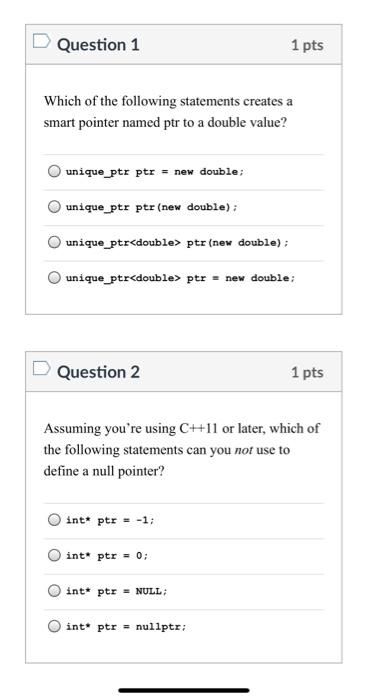 Solved Question 1 1 pts Which of the following statements | Chegg.com