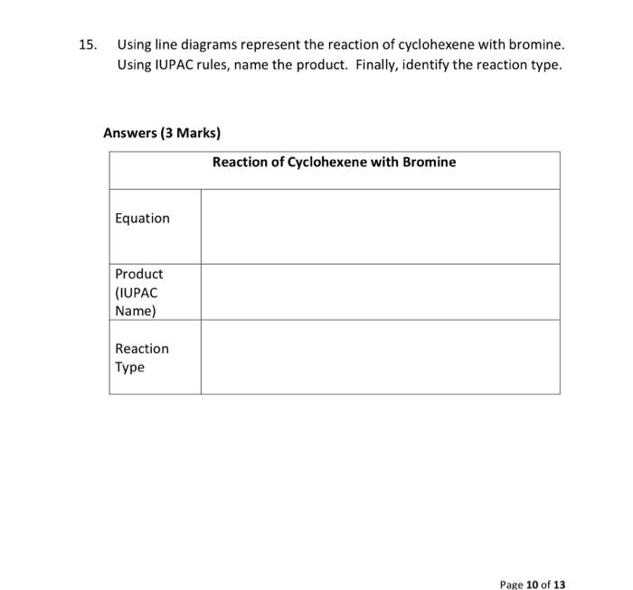 Solved Using line diagrams represent the reaction of