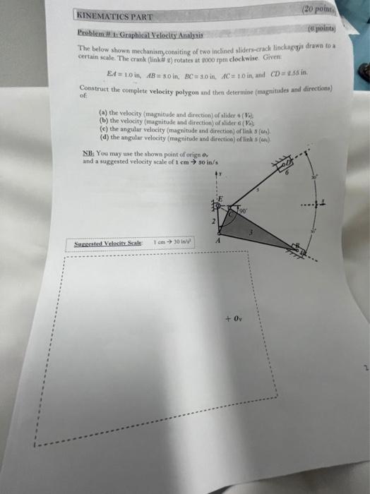 Solved (20 point KINEMATICS PART Problem Graphical Velocity | Chegg.com