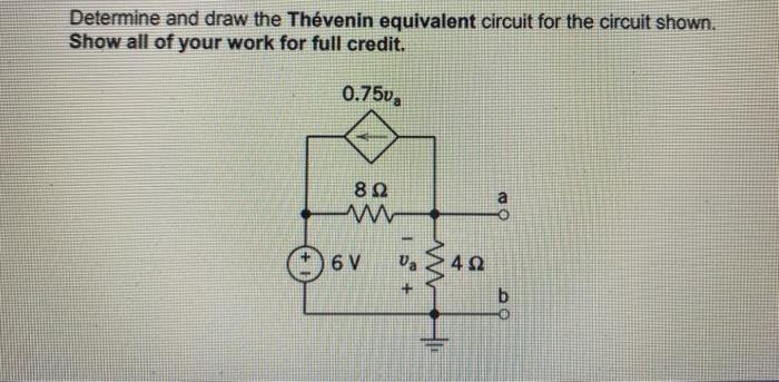 Solved Determine and draw the Thévenin equivalent circuit | Chegg.com