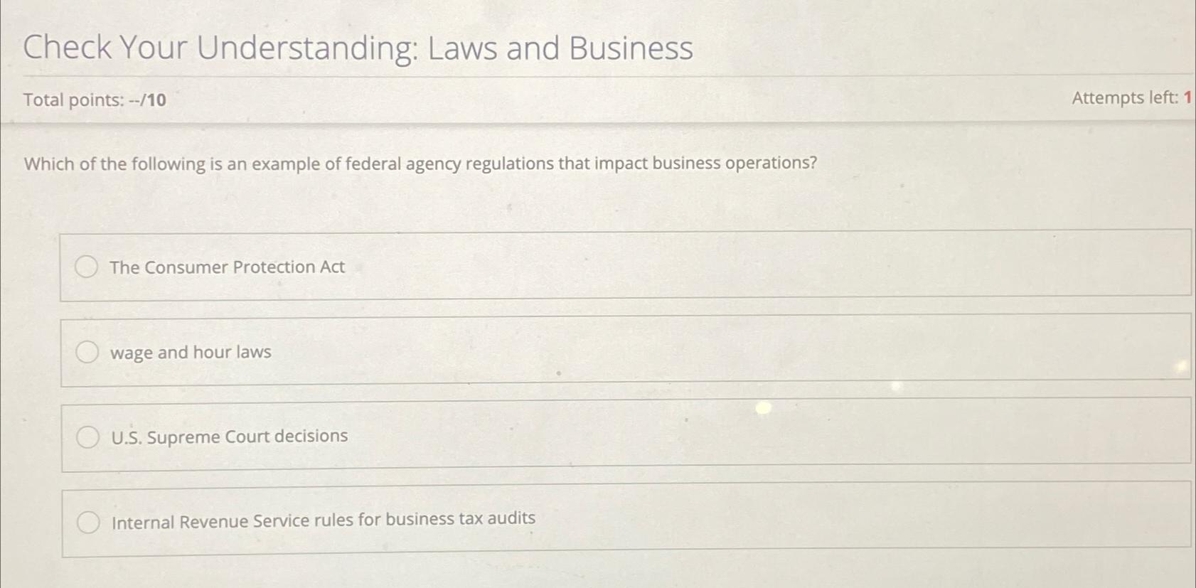 Solved Check Your Understanding: Laws And BusinessTotal | Chegg.com