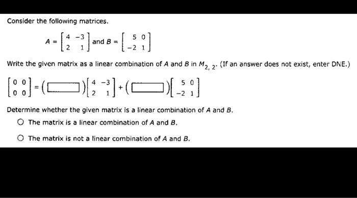 Solved Consider the following matrices. A=[42−31] and | Chegg.com