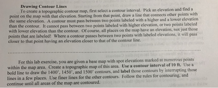 Solved Drawing Contour Lines To create a topographic contour | Chegg.com