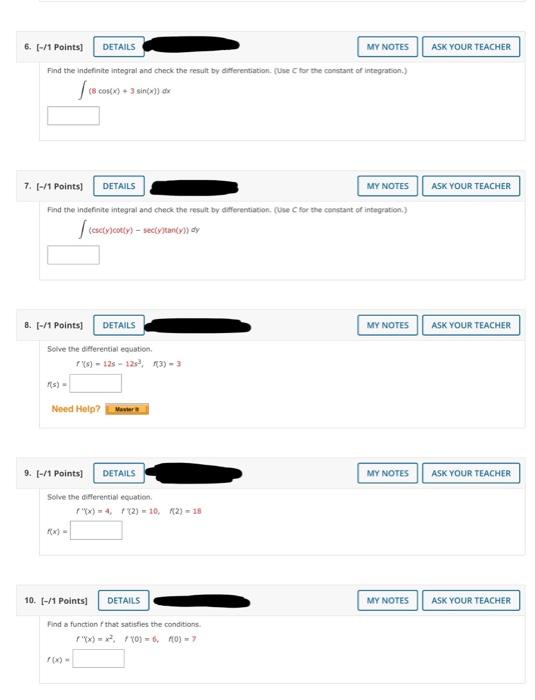 Solved ANSWERS ONLY. I need ALL 10 problems solved. please | Chegg.com