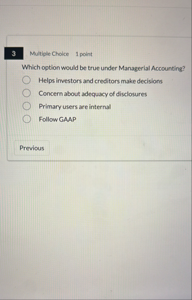 Solved Multiple Choice1 ﻿pointWhich option would be true | Chegg.com