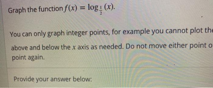 Solved Graph the function f(x) = log: (x). You can only | Chegg.com