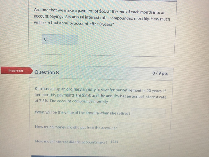 Solved Find total amount of money in your account if you | Chegg.com